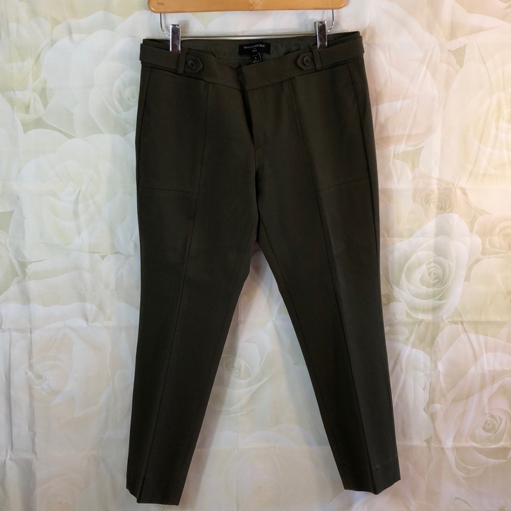 Banana Republic Dark Olive Green Ankle Pants 6 Petite